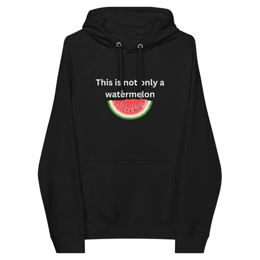 Not only a watermelon Unisex eco raglan hoodie